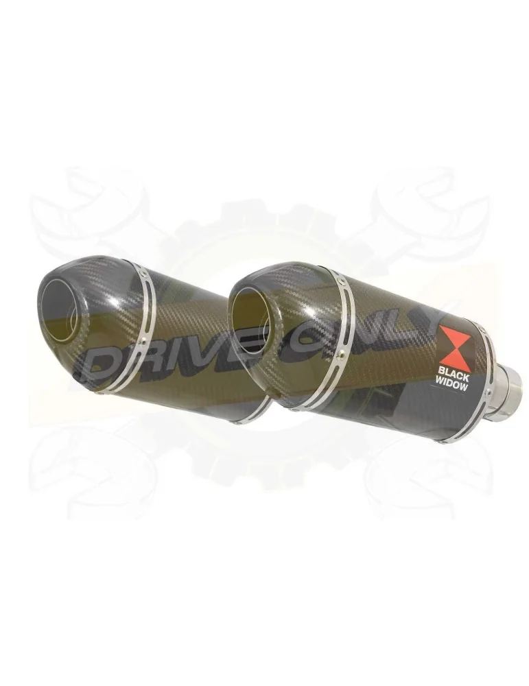 VFR 800 VTEC (RC46) 2002 - 2013 Tube de raccord + Silencieux Ovale En Carbone + Carbone 200mm