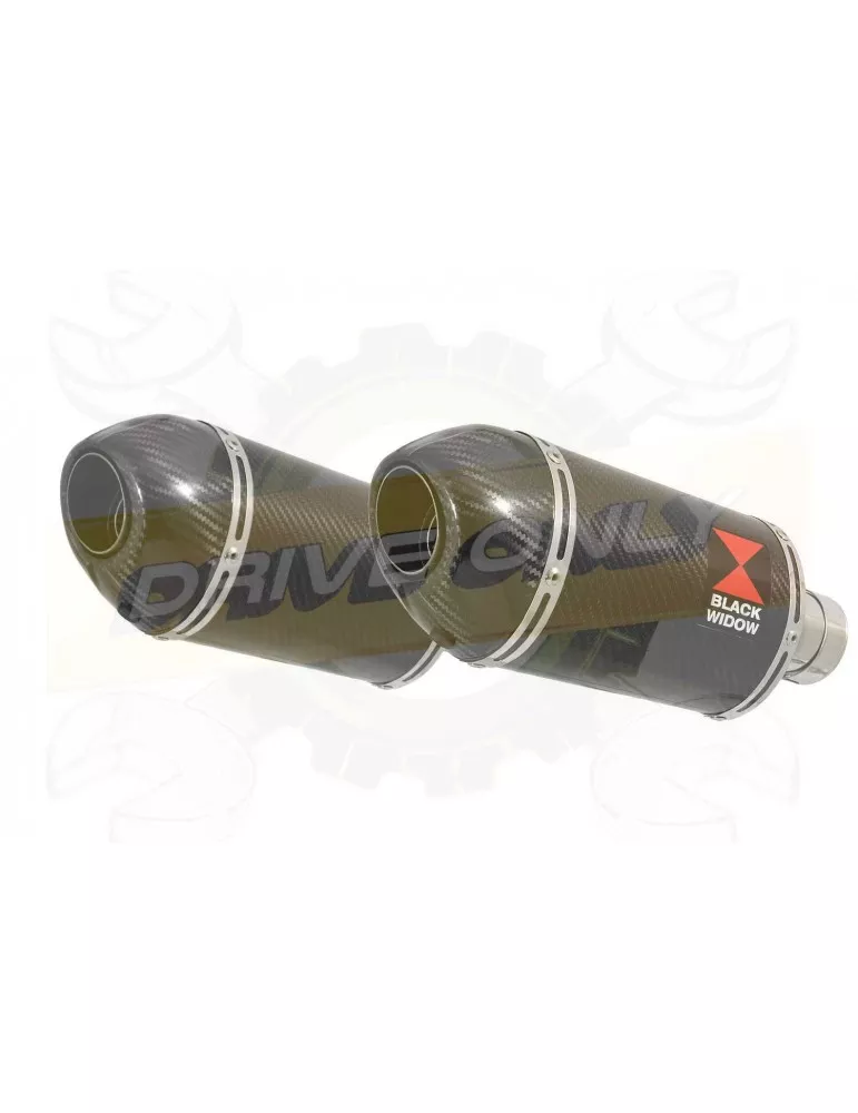 VFR 800 VTEC (RC46) 2002 - 2013 Tube de raccord + Silencieux Ovale En Carbone + Carbone 200mm