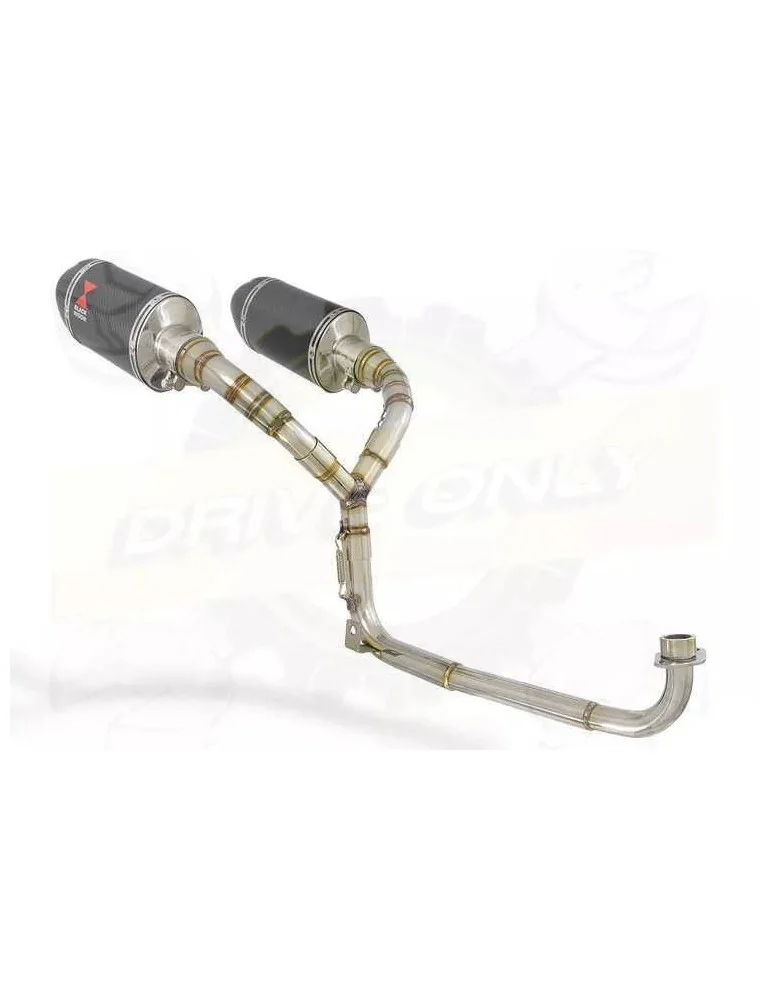 MSX 125 GROM 1-2 Twin Exhaust System with 200mm Oval Carbon Fibre Silencers with Carbon Fibre Tips