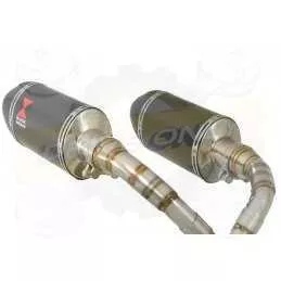 MSX 125 GROM 1-2 Twin Exhaust System with 200mm Oval Carbon Fibre Silencers with Carbon Fibre Tips