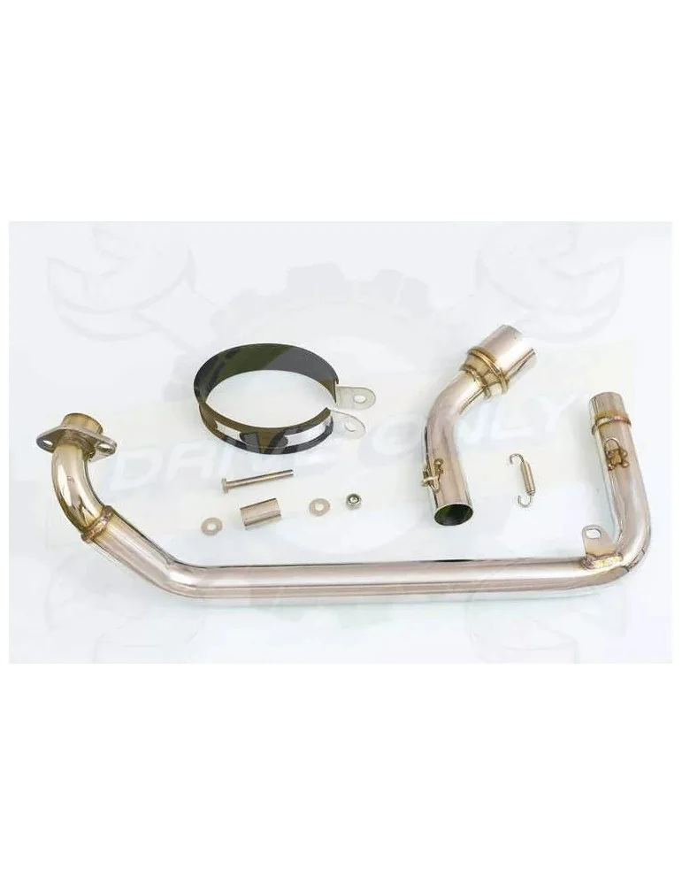 MSX 125 GROM 1-1 Exhaust System with 300mm Oval Black Painted Stainless Steel Silencer + Carbon Fibre Tip