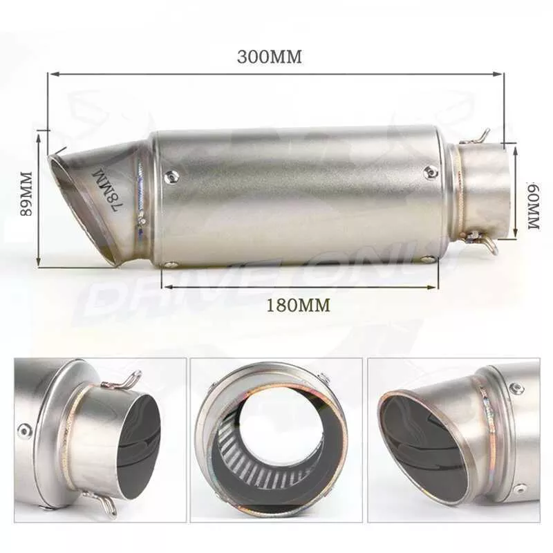 Silencieux sport inox / Carbone universel 3 60  + accessoires