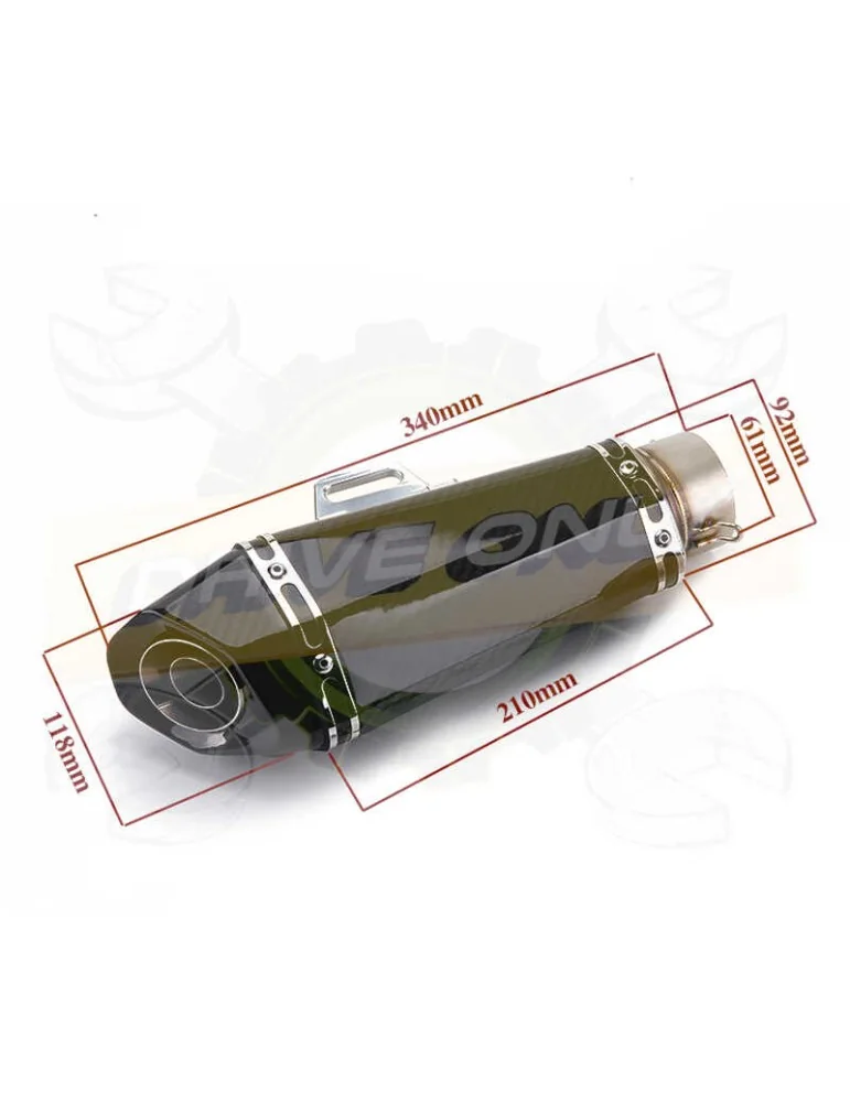 Silencieux sport  Carbone universel 1 60mm  + accessoires