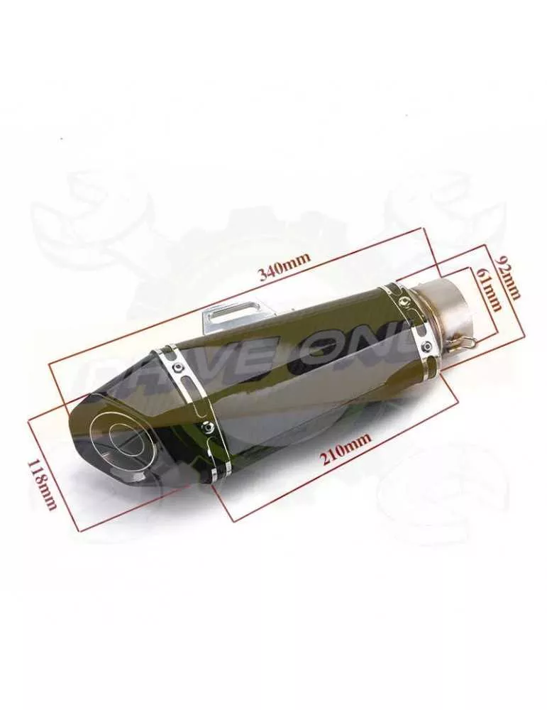 Silencieux sport  Carbone universel 1 60mm  + accessoires