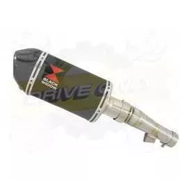 Honda NC 700 S (RC61) 2012-2014 Kit Silencieux: Silencieux Ovale Noir Inox 200mm + Carbone Tip