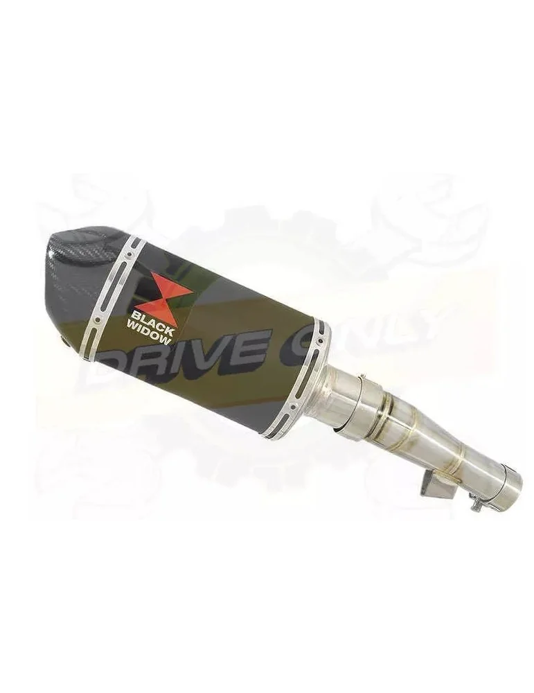 Honda NC 700 S (RC61) 2012-2014 Kit Silencieux: Silencieux Ovale Noir Inox 200mm + Carbone Tip