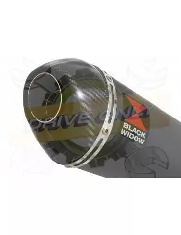 R6 YZF600 2017-2018 (RJ27) Hi level Silencieux kit + Silencieux Ovale Noir en Inox & Canule en Carbone 200mm