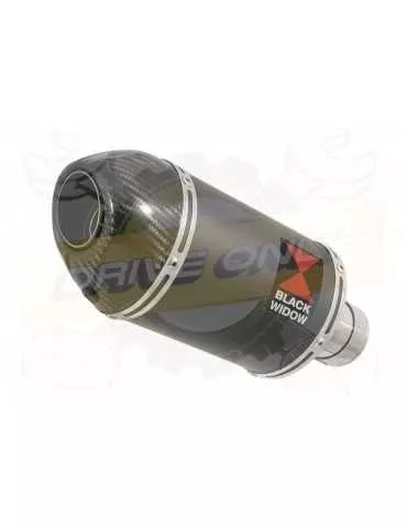 R6 YZF600 2017-2018 (RJ27) Silencieux kit + Silencieux Ovale Noir en Inox + Canule en Carbone 200mm