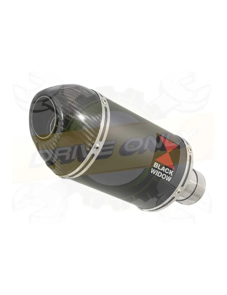 R6 YZF600 2017-2018 (RJ27) Silencieux kit + Silencieux Ovale Noir en Inox + Canule en Carbone 200mm