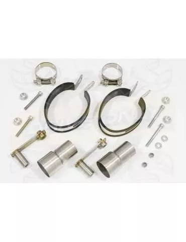 Speed Triple 1050 S R 2011-2015 Par paire / Silencieux Kit + Silencieux Rond Noir en Inox 300mm