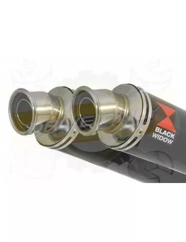 Speed Triple 1050 S R 2011-2015 Par paire / Silencieux Kit + Silencieux Rond Noir en Inox 350mm