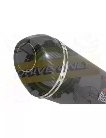 GSX1200 INAZUMA Tube de raccord et Silencieux Ovale Noir En Inox + Canule En Carbone 200mm