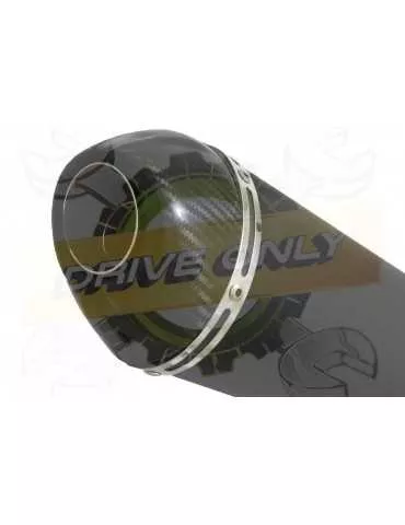 GSX750 Inazuma Tube de raccord et Silencieux Ovale Noir En Inox + Canule En Carbone 400mm