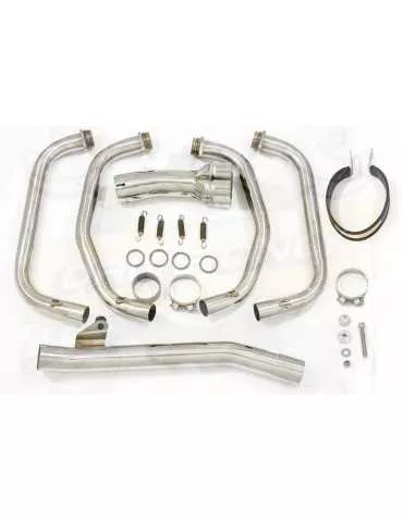 GSX750 Inazuma Ligne complète & Silencieux Ovale Noir en Inox + Canule en Carbone 400mm