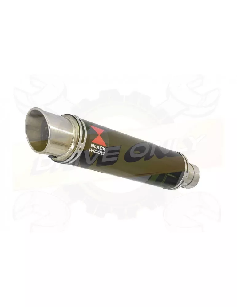 GSX 750 Inazuma Tube de raccord et Silencieux Rond GP Style Noir En Inox 350mm