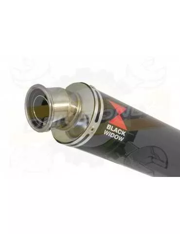 GSX 750 Inazuma Tube de raccord et Silencieux Rond Noir En Inox 350mm