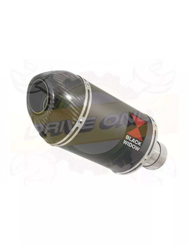 GSF650 Bandit 05-06 K5 K6 Tube de raccord et Silencieux Ovale Noir en Inox + Canule en Carbone 200mm