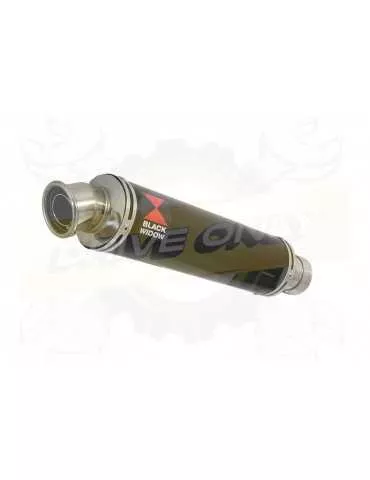 GSF 650 GSF650 Bandit 05-06 K5 K6 Tube de raccord et Silencieux Rond Noir en Inox 350mm