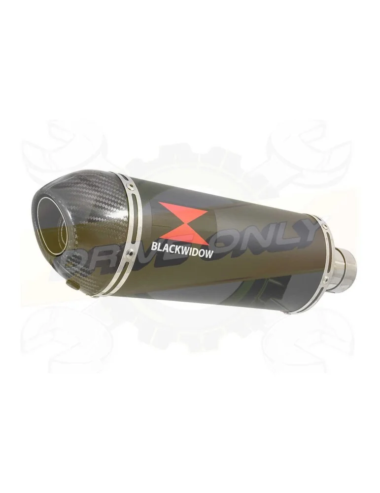GSF 650 Bandit 07-16 Tube de raccord et Silencieux Ovale Noir en Inox + Canule en Carbone 300mm
