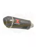 GSF 650 Bandit 07-16 Tube de raccord et Silencieux Ovale Noir en Inox + Canule en Carbone 300mm