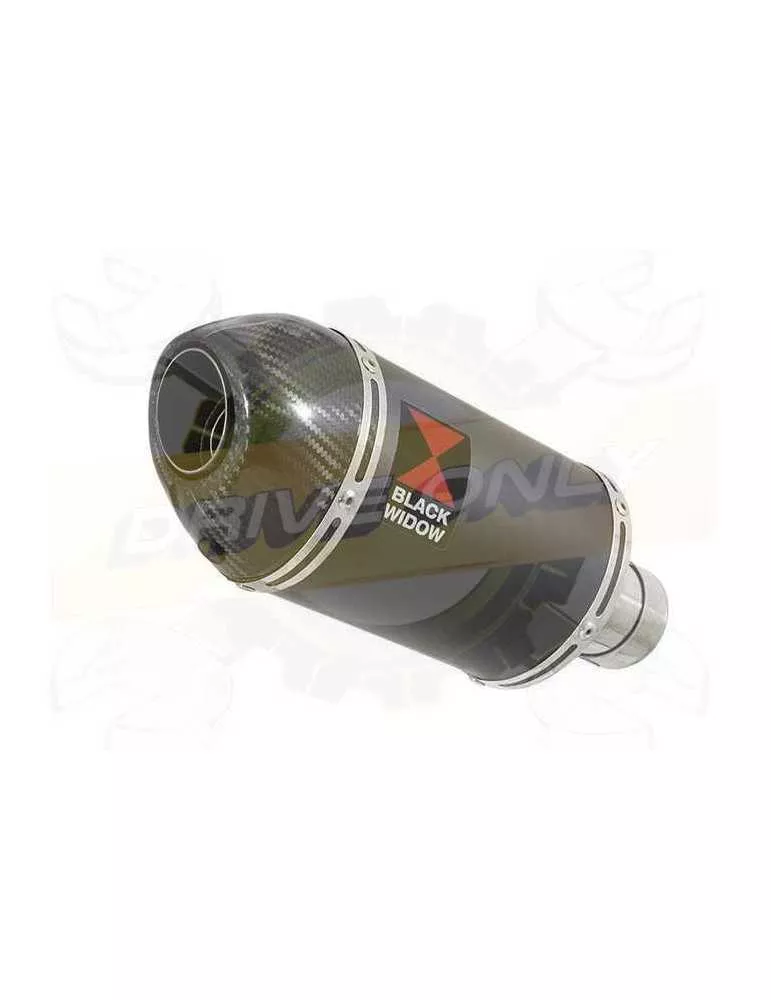 ZX10R ZX10-R E8F E9F E10F 08 09 10 Decata / Tube de raccord & Silencieux Ovale Noir en Inox + Canule en Carbone 200mm
