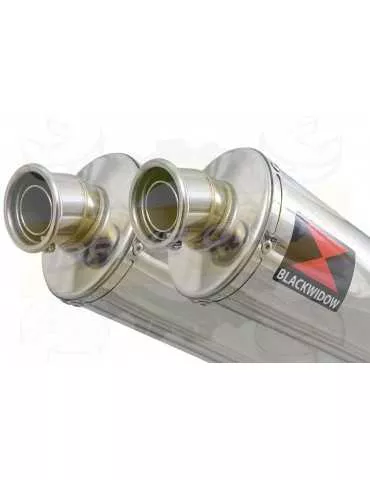 ZZR 1400 Ninja ZX14 2008-2011 4-2 Tube de raccord & Silencieux Ovale en Inox 400mm