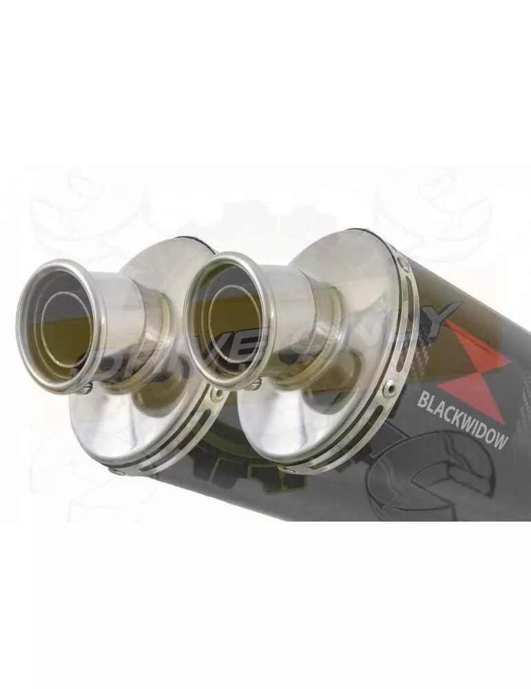 ZZR 1400 Ninja ZX14 2008-2011 4-2 Tube de raccord & Silencieux Ovale en Carbone 400mm