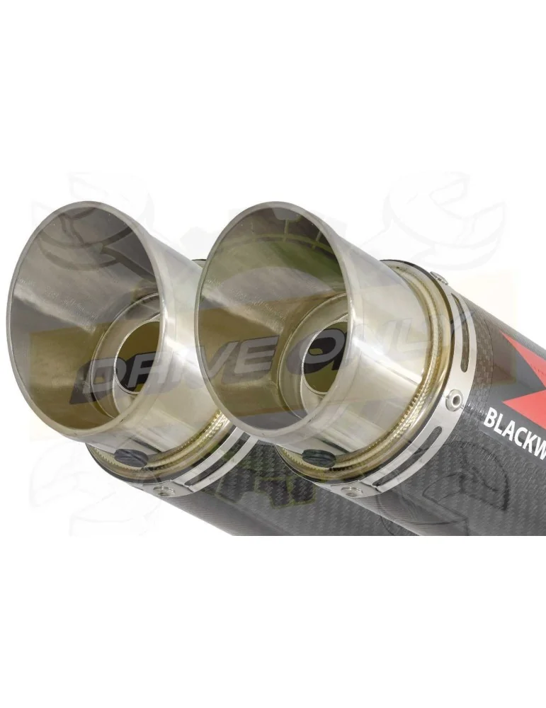 ZZR 1400 Ninja ZX14 2008-2011 4-2 Tube de raccord & Silencieux GP Rond en Carbone 360mm
