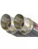 ZZR 1400 Ninja ZX14 2008-2011 4-2 Tube de raccord & Silencieux GP Rond en Carbone 360mm