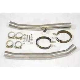 ZZR 1400 Ninja ZX14 2008-2011 4-2 Tube de raccord & Silencieux Ovale Noir en Inox & Canule en Carbone 400mm