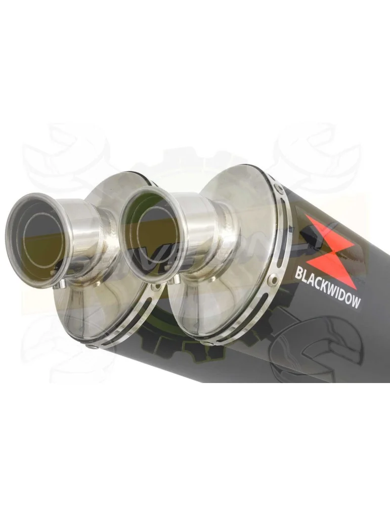 ZZR 1400 Ninja ZX14 2008-2011 4-2 Tube de raccord & Silencieux Ovale Noir en Inox 400mm