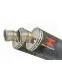 ZZR 1400 Ninja ZX14 2008-2011 4-2 Tube de raccord & Silencieux Rond Noir en Inox 300mm