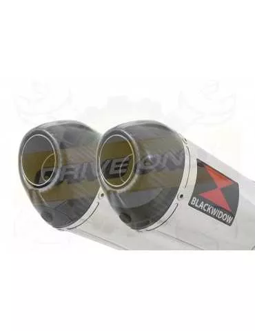ZZR 1400 Ninja ZX14 2008-2011 4-2 Tube de raccord & Silencieux Ovale en Inox & Canule en Carbone 300mm