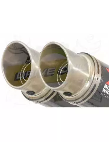 ZZR 1400 Ninja ZX14 2008-2011 4-2 Tube de raccord & Silencieux GP Rond en Carbone & Canule en Titane 230mm
