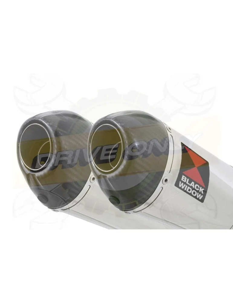 ZZR 1400 Ninja ZX14 2008-2011 4-2 Tube de raccord & Silencieux Ovale en Inox & Canule en Carbone 200mm