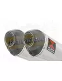 ZZR 1400 Ninja ZX14 2008-2011 4-2 Tube de raccord & Silencieux Ovale en Inox & Canule en Carbone 200mm