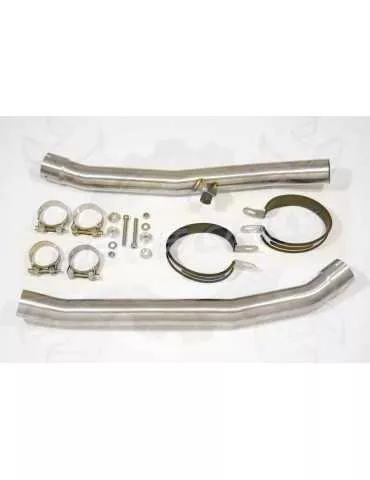 ZZR 1400 Ninja ZX14 2008-2011 4-2 Tube de raccord & Silencieux Ovale en Inox & Canule en Carbone 200mm