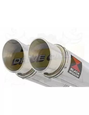 ZZR 1400 Ninja ZX14 2008-2011 4-2 Tube de raccord & Silencieux Rond en Inox 200mm