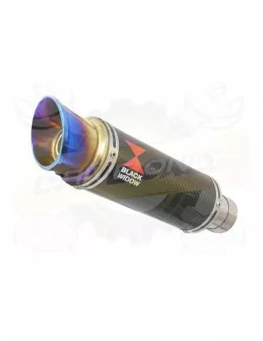 VFR800F VFR 800 1997-2003 (RC46) Tube de raccord et Silencieux GP Rond Carbone + canule Anodisé 230mm