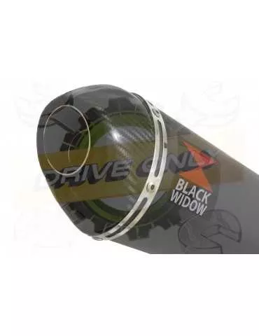 VFR800F VFR 800 1997-2003 (RC46) Tube de raccord et Silencieux Ovale Noir En Inox + Carbone 200mm