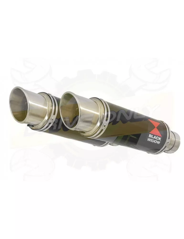 VFR 800 VTEC (RC46) 2002 - 2013 Tube de raccord + Silencieux Rond GP Style Noir Inox 230mm