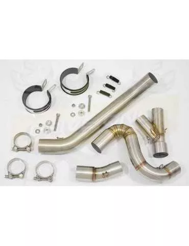 VFR 800 VTEC (RC46) 2002 - 2013 Tube de raccord + Silencieux Rond GP Style Noir Inox 230mm