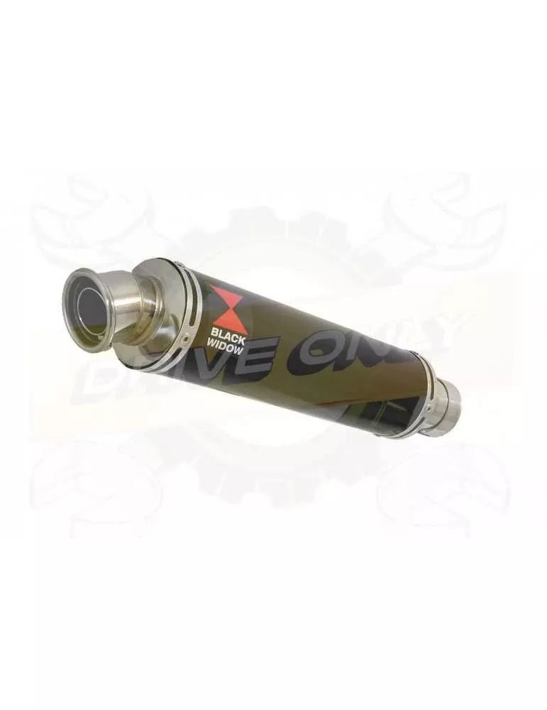 VFR800 97-03 (RC46) Hi level Ligne complète / Silencieux Rond Noir en Inox 350mm
