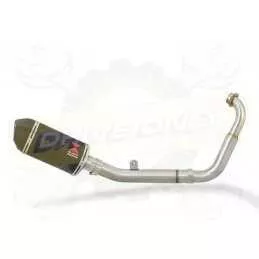 MT125 2014 - 2019 Exhaust System with 200mm Oval Carbon Fibre Silencer + Carbon Tip