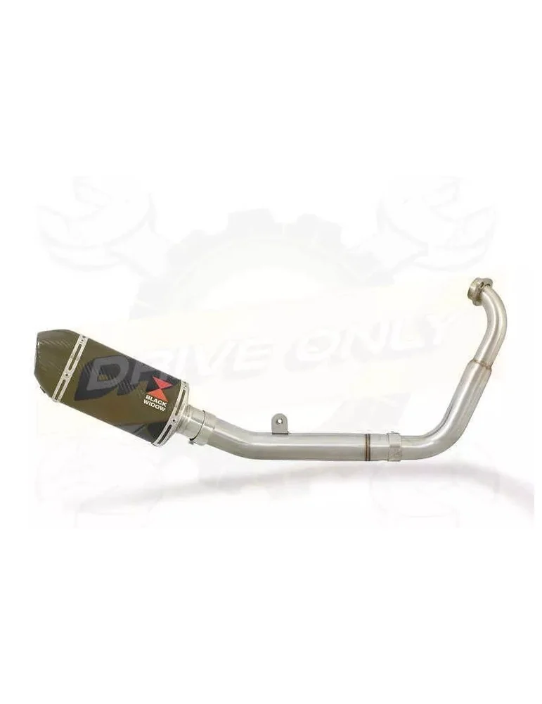 MT125 2014 - 2019 Exhaust System with 200mm Oval Carbon Fibre Silencer + Carbon Tip