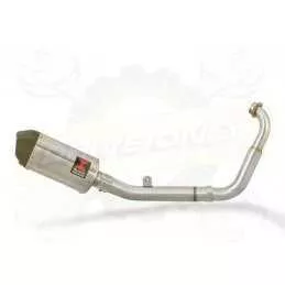 MT125 2014 - 2019 Exhaust System with 200mm Oval Stainless Steel Silencer + Carbon Tip