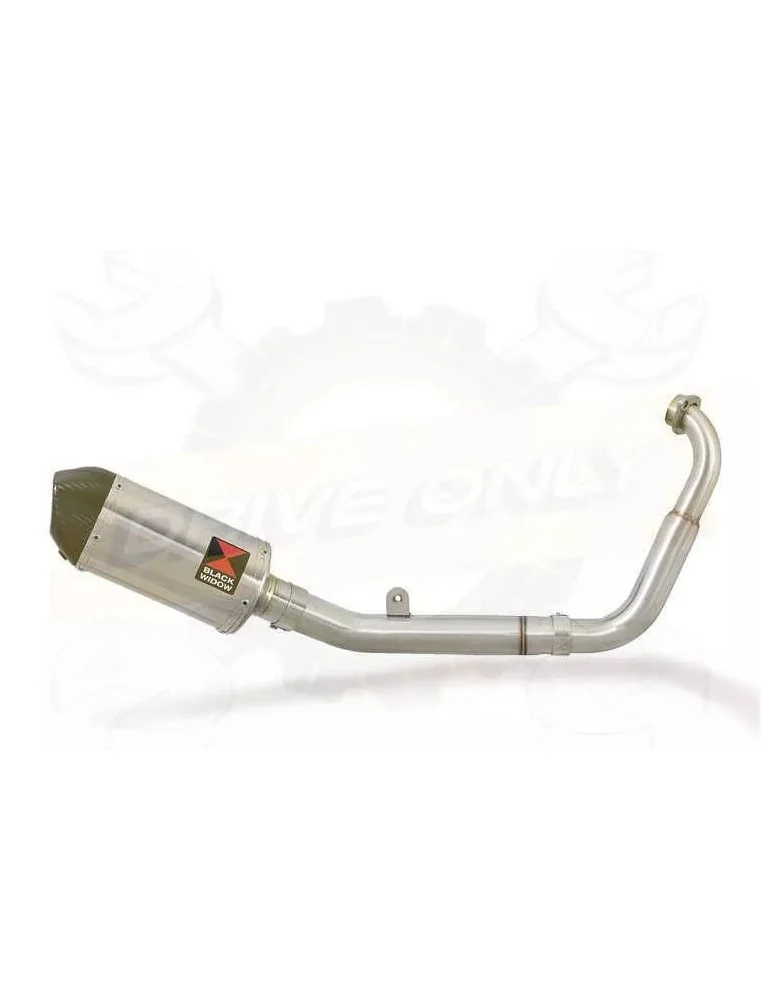 MT125 2014 - 2019 Exhaust System with 200mm Oval Stainless Steel Silencer + Carbon Tip