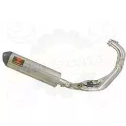 XSR 900 2016 2017 Low Level De-cat Exhaust System with 400mm Oval Stainless Steel Silencer + Carbon Tip