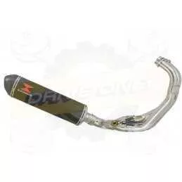 XSR 900 2016 2017 Low Level De-cat Exhaust System with 400mm Oval Carbon Fibre Silencer + Carbon Tip