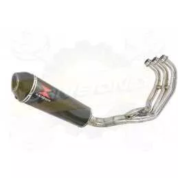 XSR 900 2016 2017 Low Level De-cat Exhaust System with 400mm Oval Carbon Fibre Silencer + Carbon Tip
